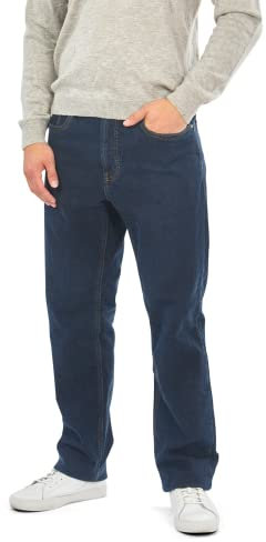 Mill&Tailor Thermojeans Dunkelblau für Herren I Auch in Großen Größen I Thermohose Winter I Hosen aus 85% Baumwolle I Business- & Freizeithose Mit Innenfutter