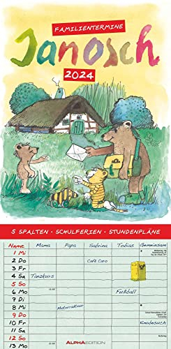 Janosch 2024 Familienplaner - Familien-Timer - Termin-Planer - Kinder-Kalender - Familien-Kalender - 22x45