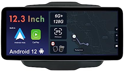JOYX – 6G + 128G – 12,3 pollici – Android 12 IPS autoradio adatto per Jeep Renegade (2015 – 2018) – senza fili CarPlay/Android Auto/DSP – Fotocamera LED & MIC – 2 Din – DAB Fast Boot 360 fotocamera