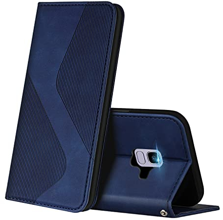 ZONNAVI Coque pour Samsung Galaxy J6 2018, Premium Étui Housse en Cuir de Protection avec [Emplacements Cartes] [Magnetique], Clapet Folio Portefeuille pour Samsung J6 2018 (Bleu)