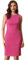 Allegra K Vestido Tubo sin Mangas para Mujer Cuello Barco Casual Vestidos de Oficina Rosa Caliente M