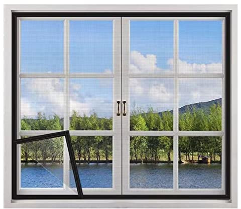Zanzariera per Finestra Adesiva 145x200cm Zanzariera Finestra Per Porta Finestra Balcone Camper Anti insetti Zanzare, nero