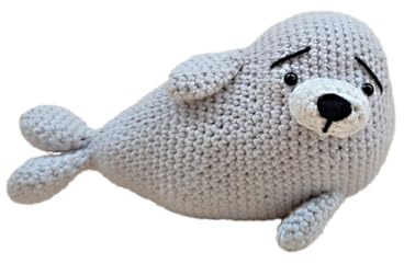 Gehäkelte Robbe Robbie – Amigurumi Seehund Stofftier maritime Deko | Handgehäkelter Seehund als kleines Kuscheltier und Küstendeko – maritimes Geschenk für Robbenfans, Nordsee- und Ostseefans