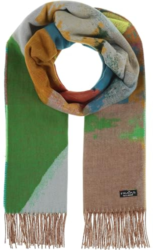 FRAAS Cashmink Schal 56 x 200 cm - Weicher als Kaschmir - Made in Germany - Schal mit Aquarell-Design für Damen - Perfekt für Herbst und Winter Pure Blue