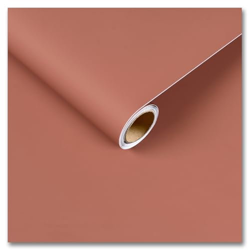 CRE8TIVE 24x118 Wide Burnt Orange Peel and Stick Wallpaper Thick Matte Orange Contact Paper for Cabinets Countertops Self Adhesive Removable Boho Wallpaper Waterproof Vinyl Wrap for Bedroom Nursery