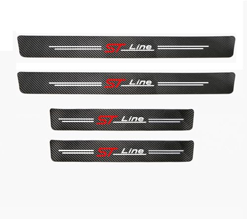 KAnduo 4pcs Auto Kohlefaser Einstiegsleisten Türschweller Schutzfolie kompatibel mit für Ford Fiesta Mondeo Fusion Escape Edge Ecosport Kuga ST LINE,B