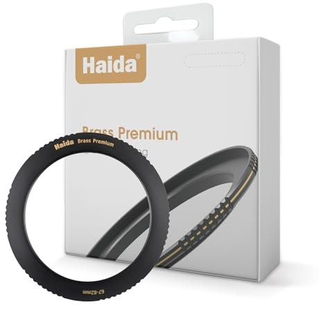 Haida Step-Up-Ring, 72 mm auf 82 mm, Messing-Adapter, 62–82 mm Step-Up-Ring für Filter