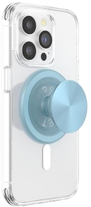 PopSockets Phone Grip for MagSafe with Kickstand, Magnetic Stand, Swappable Top, Secure Hold for iPhone MagSafe Cases, Phone & Tablet Grip - Blue Sigh