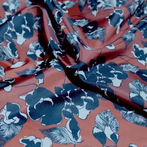 TOLKO Futterstoff Meterware Futter-Taft | Blickdicht knitterarm | universal Stoff Dekostoff Kleiderstoff Hochzeitsstoff Kostümstoff | Stoffe zum Nähen Meterware Dekorieren (Blumen)