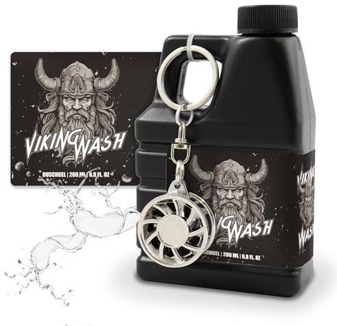 Duschgel für Männer im Deko-Kanister 200ml Bath & Body Geschenk - Ölkanister-Form (1, Duschgel Motiv Viking Wash)
