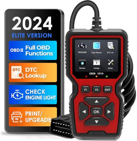 HyAdierTech OBD2 Diagnostico, V519 Diagnosis Coche Lector de Códigos de Vehículos, Herramienta de Diagnóstico del Sistema del Motor, Diagnosis Coche para Todos los Coches del protocolo OBDII