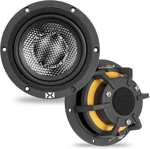 NVX® XQS3 3.5 High-Performance Car Speakers, 200W Max, 100W RMS, 3-1/2 inch Component Midrange, Neodymium Magnet, Easy to Install in Cars/Trucks/Doors (Pair)