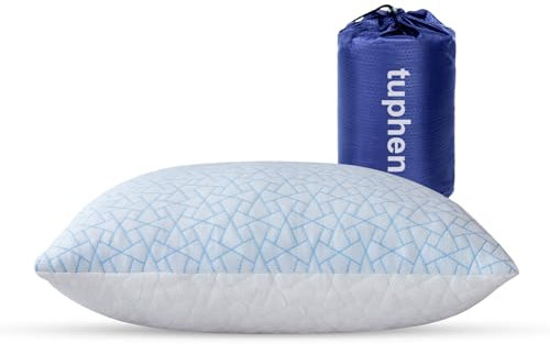 tuphen Travel & Camping Memory Foam Pillow - Cooling Compressible Camping Pillow for Sleeping Compact Firm Supportive Small Pillow for Adults Kids Outdoor Backpacking Hiking Essential with Storage Bag