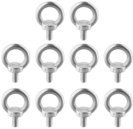 10 Piezas Pernos de Ojo de Tornillo, M5 Perno de Ojo de Anillo de Elevación, Pernos de Ojal de Acero Inoxidable 304, para Levantamiento de Vida, Varios Equipos de Elevación de Ingeniería (M5X10)