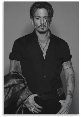 KPOKAHT Johnny Depp Kunstdruck auf Leinwand, Poster, Wandfarbe, Kunstposter, Dekoration, moderne Wohnkunstwerke, 30 x 45 cm