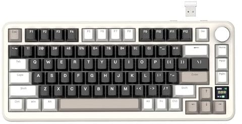 ATTACK SHARK X85PRO Wireless Mechanical Keyboard with TFT Display & Knob, 75% QMK Gasket-mounted Gaming Keyboard, 2.4G/BT/USB-C Wired,Hot Swappable Linear Switch, 4000mAh,NKRO, RGB,PC/MAC
