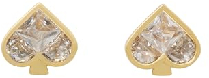 Kate Spade New York SO SPADE Studs, Clear/Gold