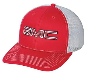 GMC Trucker Snapback Mütze – verstellbare Netzrückenkappe – offiziell lizenziert von GM, Rot/Ausflug, einfarbig (Getaway Solids), Einheitsgr��e