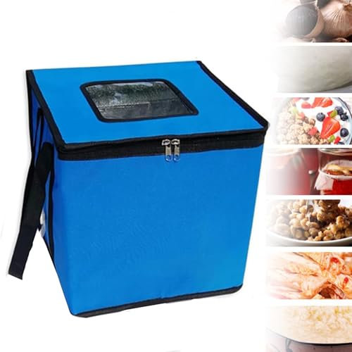QIeAUy Faltbarer Hefe-Brot-Gärschrank, Haushalts-Teigfermenter, Temperaturkontrollbereich (1–60) ℃ + unterstütztes Timing (10 Min.–96 Stunden) + Multifunktion + konstante Temperatur,Blue