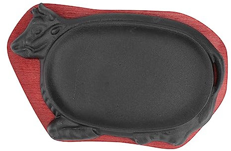 PHENOFICE Barbecue Cast Iron Baking Dish Teppanyaki Plate Sturdy Thermal Uniform Heating