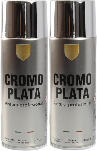 MORE FREE-Pintura Spray Especial Cromo Plata Multicolor Profesional 400ml Adecuado Metal Madera y Plástico Pack de 2 unidad