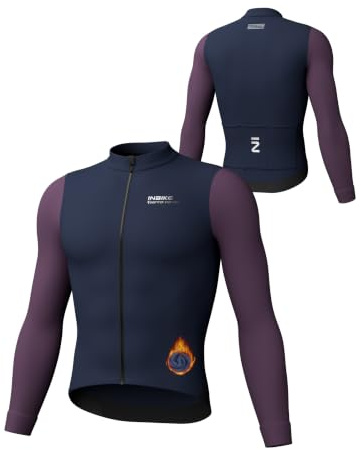 INBIKE Radtrikot Herren Langarm Winter Warm Fleece Elastisch Fahrradtrikot MTB Trikot Jersey Thermo Herbst Funktionsshirt für Radsport Outdoor Sport