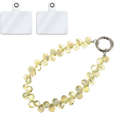 Anhänger Handy Handykette Kurz Handgelenk Kristall Handschlaufe Universal Handyanhänger Kurz 14.5 Cm, Handy Charm, Armband Schlüsselanhänger Für Jede Smartphone Und Hülle Universal Mit 2 Patches