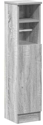 vidaXL Badezimmerschrank mit Rollenhalter Grau Sonoma 20,5x22x90 cm