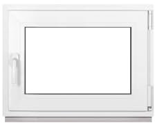 Framex Finestra seminterrata piccola in PVC bianco, Larghezza x Altezza 75 x 50 cm (750 x 500 mm), doppi vetri (32 mm), anta-ribalta, DIN destra, Premium