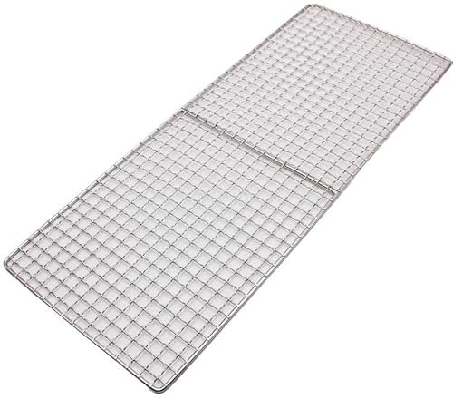 Rete per barbecue in acciaio inox 304, antiaderente, rettangolare, griglia per barbecue a rete (50 x 20 cm)