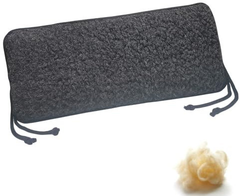FabaCare Coussin de siège de 40 x 20 cm - En laine vierge - Respirant, confortable et lavable - Pour déambulateur et fauteuil roulant - Anthracite