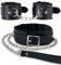Gothic Plush Leather Collars Choker with Chain Detachable Leash Rope Small Pet Collar (Black)