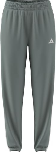 adidas Women's Train Essentials 3-Stripes Woven Pants, Wonder Sage/White, XXL