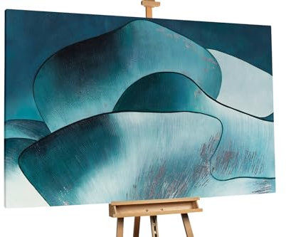 KunstLoft Ölgemälde 'Winter Palace' 180x120cm | Original Handgemalte Gemälde | Abstrakt | Blau | Leinwand-Bild Ölgemälde einteilig groß | Modernes Kunst Ölbild