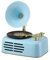 Mini grammofono retrò Bluetooth stereo con radio FM, riproduzione USB per un'esperienza audio in stile vintage