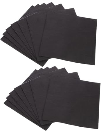 FUTUREORYY 60pièces Serviettes De Table Noires Jetables Serviettes Cocktail Papier Pour Fêtes Mariages Et Événements Spéciaux