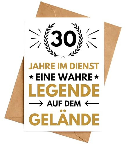 Palanemo Karte Dienstjubiläum 30 Jahre Firmenjubiläum Geschenk Glückwunschkarte 30 jähriges Arbeitsjubiläum Gratulationskarte