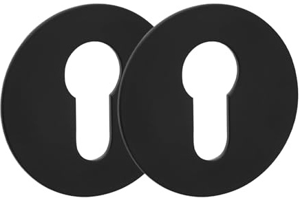 2er Set SOTECH Kleberosetten rund Ø 55 mm Edelstahl schwarz mit 3M-VHB-Klebepad ohne Bohren montierbar für Schlösser mit Profilzylinder in Möbel und Türen