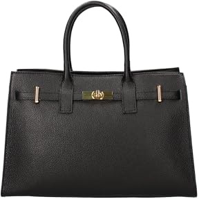 Gave Lux Damen-Handtasche aus echtem Leder, hergestellt in Italien, 37,5 x 24 x 14 cm