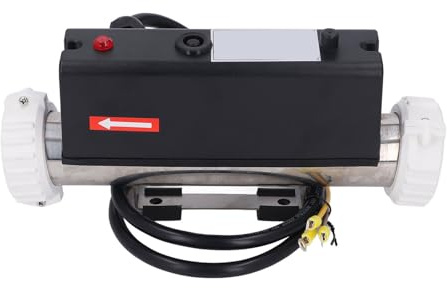 Akozon Poolheizung, Elektrische -Heizung, Wasserthermostat mit Temperaturregelung, Selbsterwärmend für Spa, Badewanne, Schwimmbad, Festverdrahtet, 3 KW, 3000 W Poolheizung, Druckschalter 3 KW (1KW)