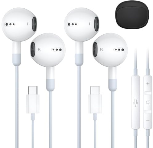 Kopfhörer mit Kabel USB C, iPhone 17 16 15 USBC Kopfhörer mit Mikrofon [MFi Zertifiziert] Kabelkopfhörer für iPhone 17 Pro Air 16 15 Pro Max Plus iPad 10, Typ C In-Ear Kopfhörer mit Lautstärkeregler