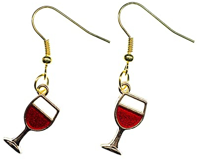 orecchini - Miniblings vino bicchiere orecchini bicchiere vino rosso - a mano ho Wine Party Fashion gioielli Celebration