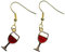 Miniblings Weinglas Rotwein Glas Ohrringe - Handmade Modeschmuck I Wein Party Feiern - Ohrhänger Ohrschmuck versilbert