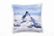 Paul Sinus Art Winter, Berg, Schnee, Vögel, weiß, blau, grau Deko Kissen 40x40cm für Couch Sofa Lounge Zierkissen - Dekoration zum Wohlfühlen
