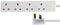 pro elec PL15287 4 gang 1m white extension lead - slim