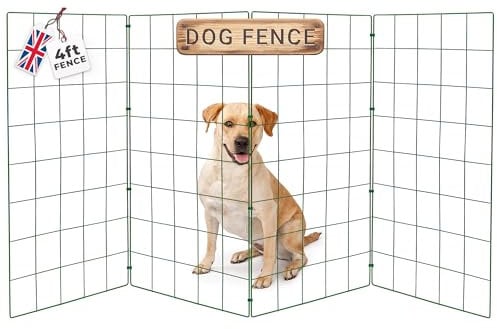 Conka Pets – Outdoor Dog Fence – Wire Garden Barrier for All Sized Dogs – 1 Metre High – 10cmx12cm Mesh Stops Dogs from Jumping - Portable, Strong, Durable and Foldable - Covers 4ft/1.2 Metre Gap