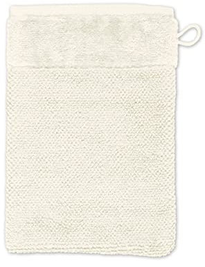 möve Bamboo Luxe Waschhandschuh 15 x 20 cm aus 60% Baumwolle / 40% Viskose aus Bambus-Zellstoff, ivory