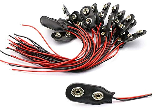 CESFONJER 30Pack 9V Battery Snap Connector 9 Volt Battery Clips Connector Buckle Plastic Housing, I-type