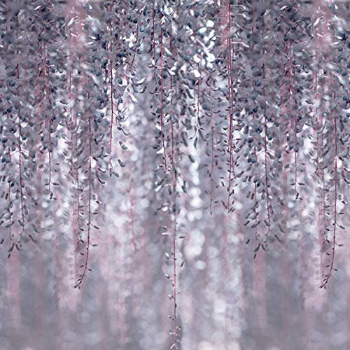 Forwall Fototapete Vlies Tapete Wanddeko Blumen Flieder - Wisteria Blauregen Blau Moderne Wanddekoration 13520VEM 104cm x 70,5cm Schlafzimmer Wohnzimmer