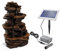 esotec Solarbrunnen mit Akku für draussen Rock Fountain| Kaskadenbrunnen LiFe-Akku | Solar-Springbrunnen für außen | Gartenbrunnen Wasserspiel | Katzenbrunnen Zierbrunnen | braun H=47,5cm 101316